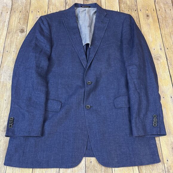 Hart Schaffner Marx Unstructured Blazer Linen Cotton Blend 42R - Picture 1 of 9